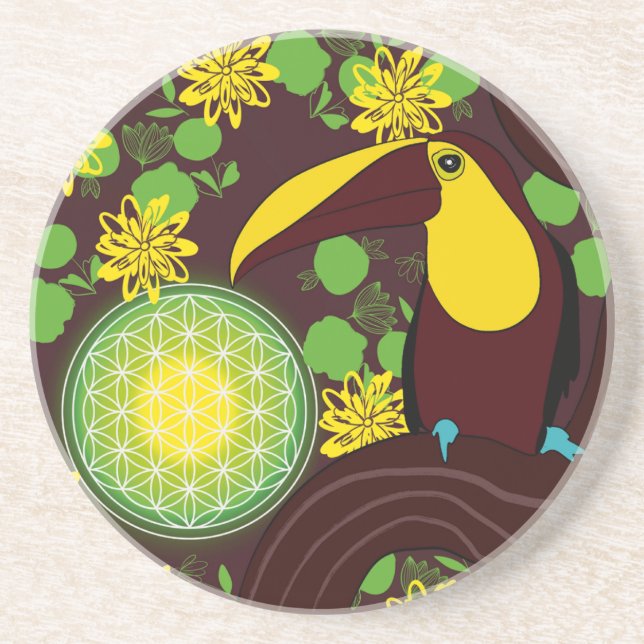 Tukan Flower of Life Tropisk Underlägg (Framsidan)
