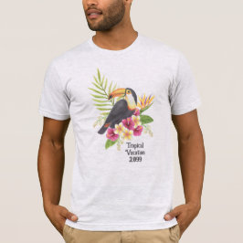 Tukanfågel bland tropiska blommor, semester t shirt