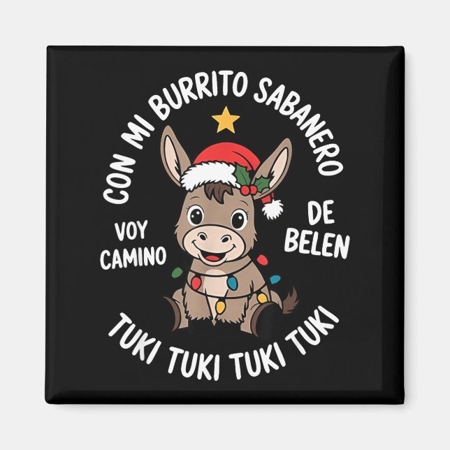 Tuki Tuki Santa Hat Spanish Mexican Christmas Swea Magnet (Framsidan)