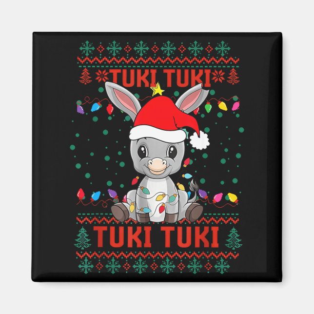 Tuki Tuki Santa Hat Spanish Mexican Christmas Swea Magnet (Framsidan)