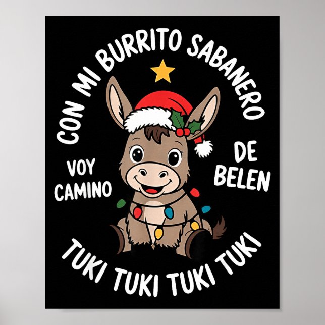 Tuki Tuki Santa Hat Spanish Mexican Christmas Swea Poster (Framsidan)