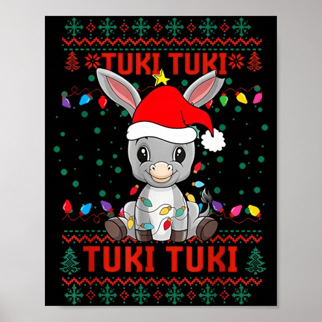 Tuki Tuki Santa Hat Spanish Mexican Christmas Swea Poster (Framsidan)