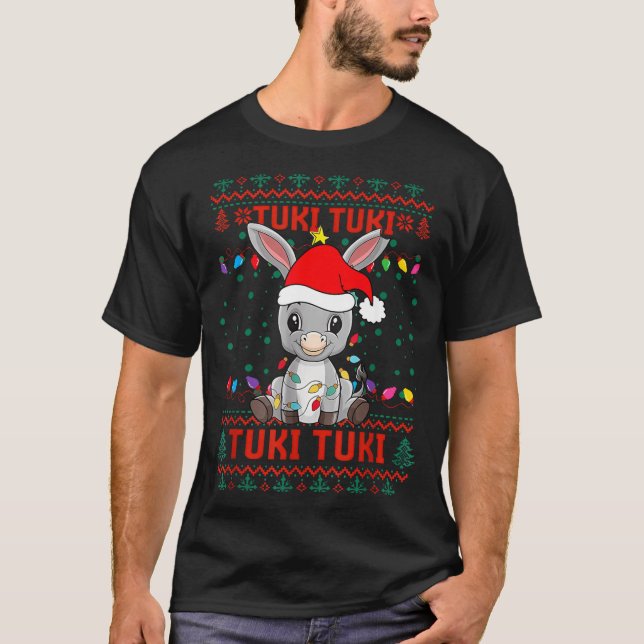 Tuki Tuki Santa Hat Spanish Mexican Christmas Swea T Shirt (Framsida)