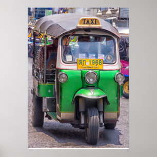 Tuktukar i Bankok, Thailand Poster