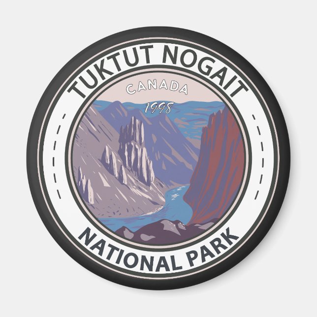Tuktut Nogait National Park Canada Badge Magnet (Framsidan)