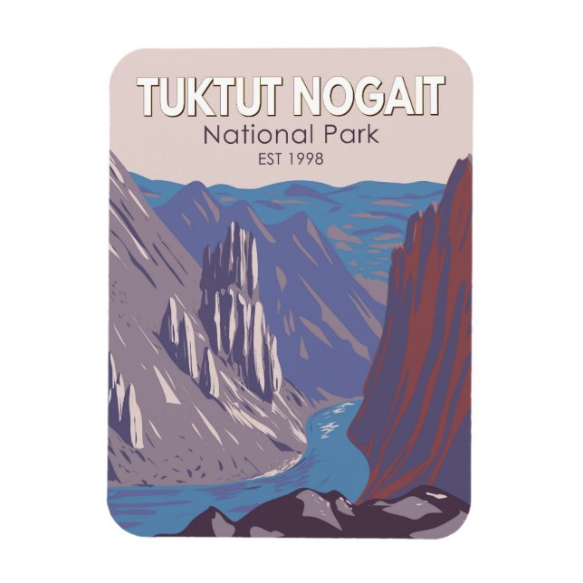 Tuktut Nogait National Park Canada Travel Vintage Magnet (Vertikal)