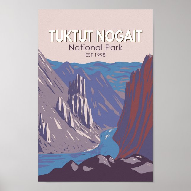 Tuktut Nogait National Park Canada Travel Vintage Poster (Framsidan)