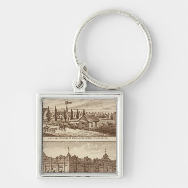 Tulare Co Bank Fyrkantig Silverfärgad Nyckelring (Framsidan)