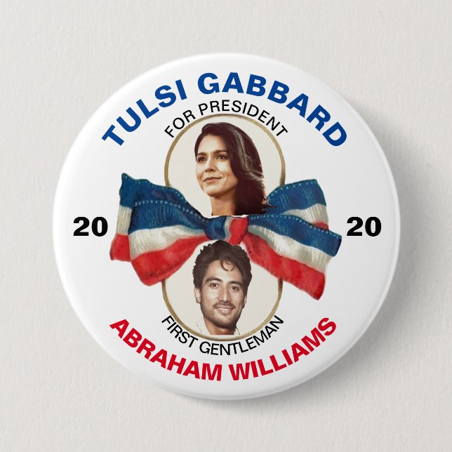 Tuli Gabbard och Abraham Williams 2020 Knapp (Framsida)