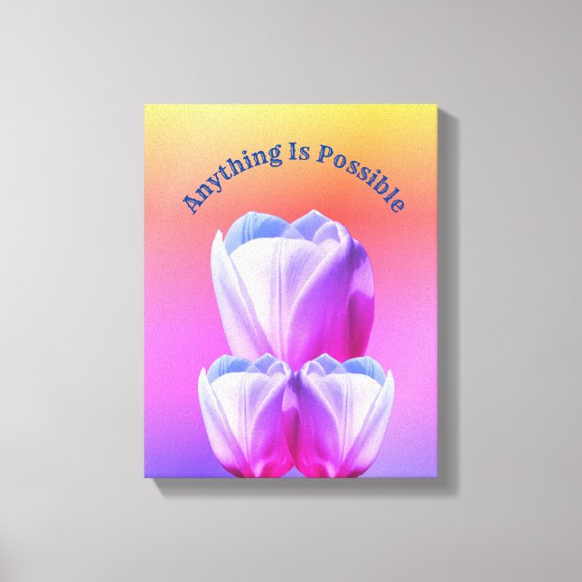 Tuliefärgar - allt är möjligt inspirerande canvastryck (Framsida)