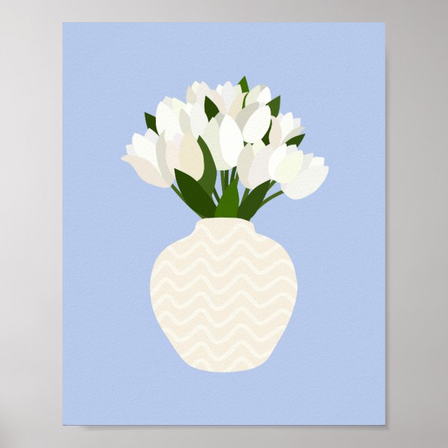 Tulip Arrangemang Blommigt Vas Blue Poster (Framsidan)