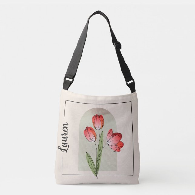 Tulip Art Crossbody Bag Axelväska (Framsida)