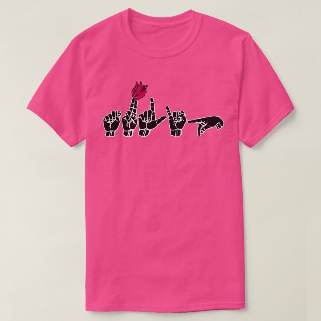 TULIP ASL Sign Language Design 1 T Shirt (Design framsida)