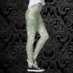 Tulip av William Morris, Vintage Blommigt Art Leggings