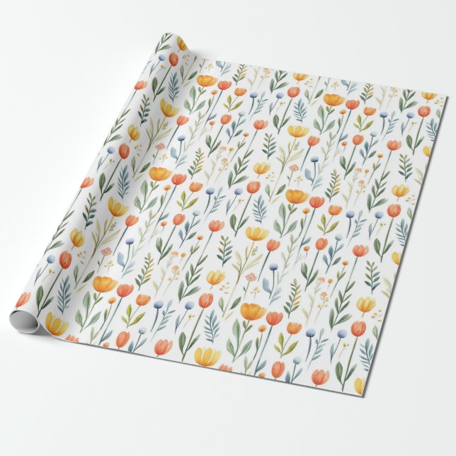 Tulip Birthday Gift Wrapping Paper for Her Presentpapper (Utrullad)