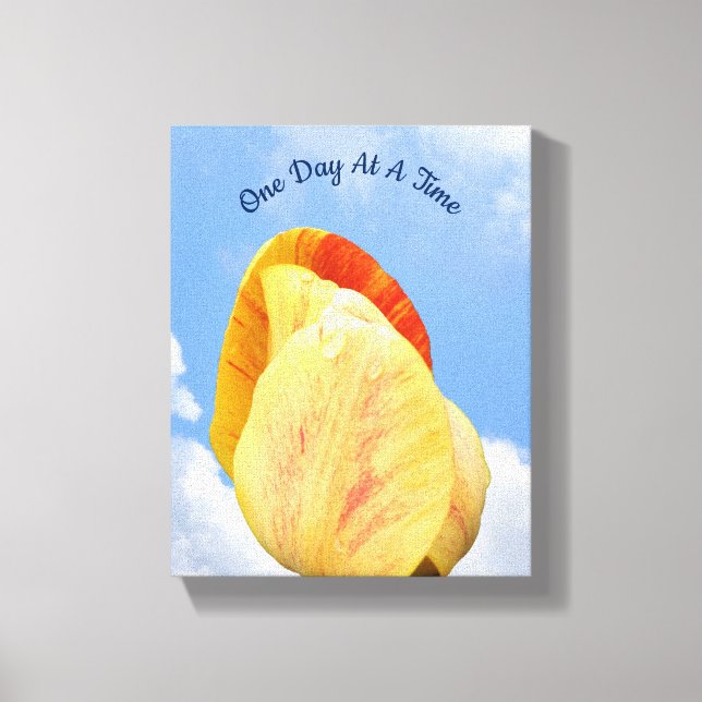 Tulip-blomma en dag vid en tidpunkt som inspirerar canvastryck (Framsida)