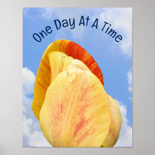Tulip-blomma en dag vid en tidpunkt som inspirerar poster