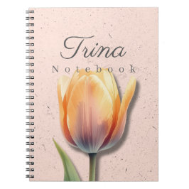Tulip Blommig Anteckningsbok Namn | Pastell Färgad