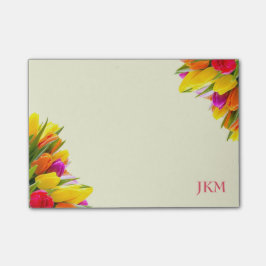 Tulip Blommigt Monogram Post-it Block