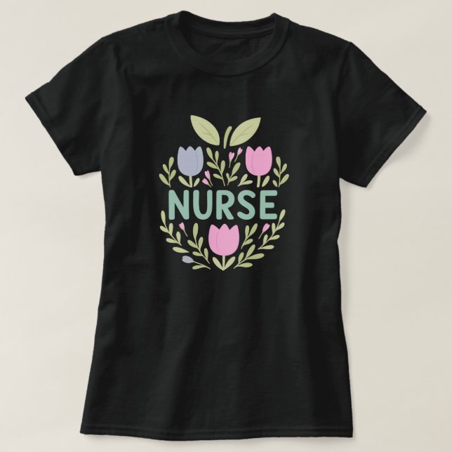 Tulip-Blommigt T Shirt (Design framsida)