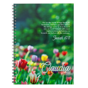 Tulip Blomsterträdgård Bible Scripture Verse Anteckningsbok