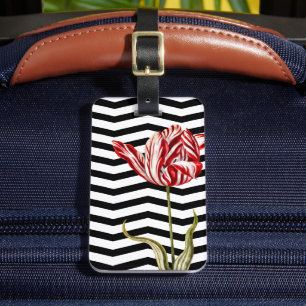 Tulip Botanical Chevron Rand Mönster Bagagebricka