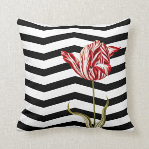 Tulip Botanical Chevron Rand Mönster Kudde