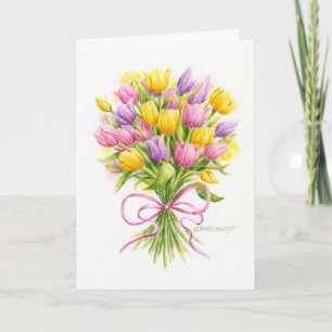 Tulip Bouquet Blank-kort valfritt Tillfälle-kort Kort