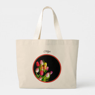 Tulip Bouquet-målning Original Garden Flower Art Jumbo Tygkasse
