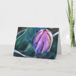 Tulip Bud Garden Art Watercolor Stil Blank Kort