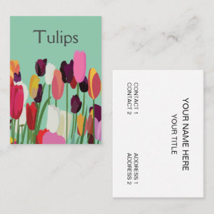 Tulip Colorful Blommigt Tulip Visitkort