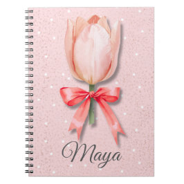 Tulip Coquette Notebook Name | Pastel Journal Anteckningsbok