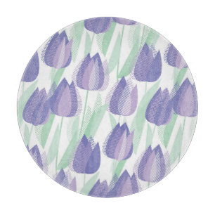 Tulip-design: blek violet blommigt.