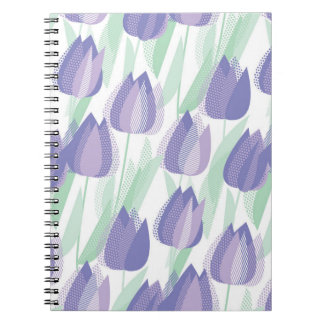 Tulip-design: blek violet blommigt. anteckningsbok