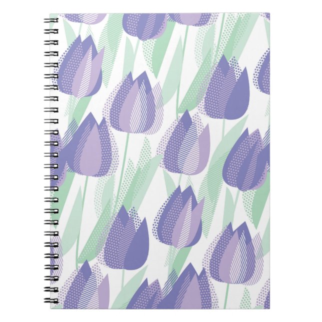 Tulip-design: blek violet blommigt. anteckningsbok (Framsidan)