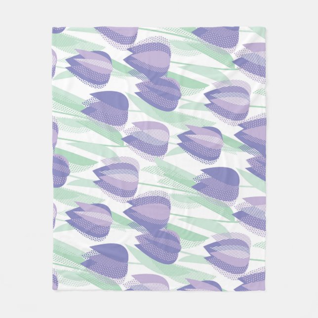 Tulip-design: blek violet blommigt. fleecefilt (Framsidan)