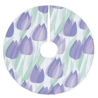 Tulip-design: blek violet blommigt. julgransmatta borstad polyester