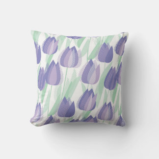 Tulip-design: blek violet blommigt. kudde