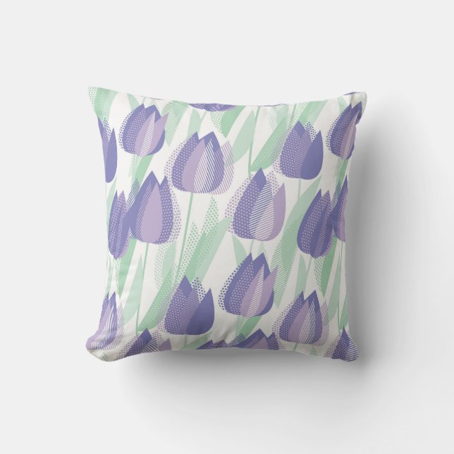 Tulip-design: blek violet blommigt. kudde (Framsida)