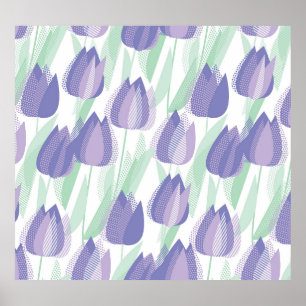 Tulip-design: blek violet blommigt. poster