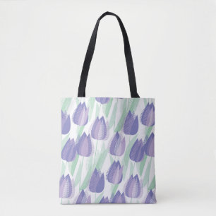 Tulip-design: blek violet blommigt. tygkasse
