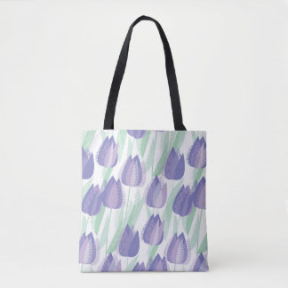 Tulip-design: blek violet blommigt. tygkasse