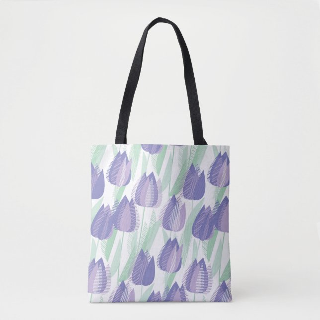 Tulip-design: blek violet blommigt. tygkasse (Framsida)
