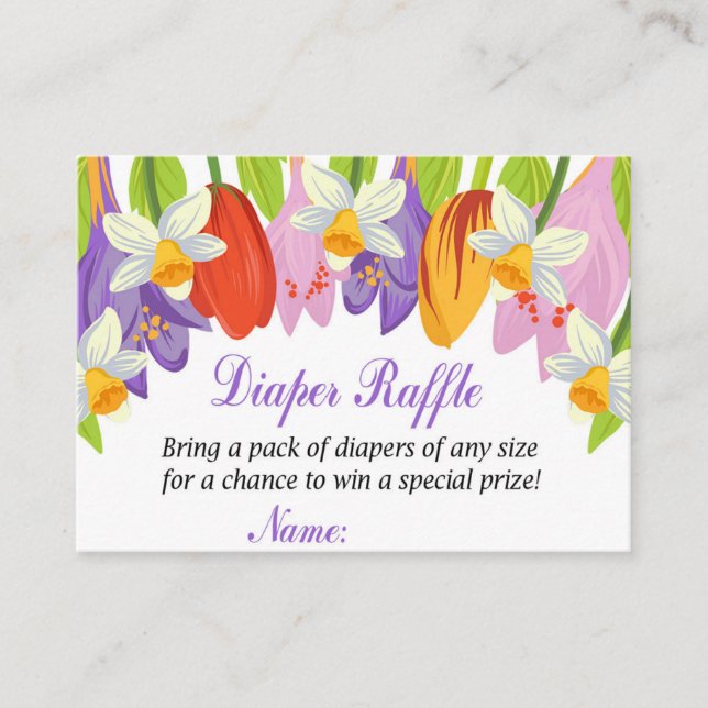 Tulip Diaper Raffle Biljett (Framsida)
