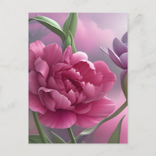 Tulip Dubbla Peony, Nature, Flower, Rosa Vykort
