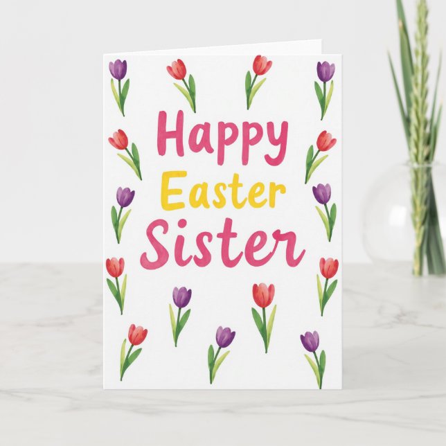 Tulip Easter Sister Card Kort (Framsida)