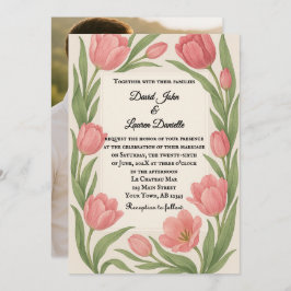 Tulip Ever After Photo Wedding Invitation Inbjudningar