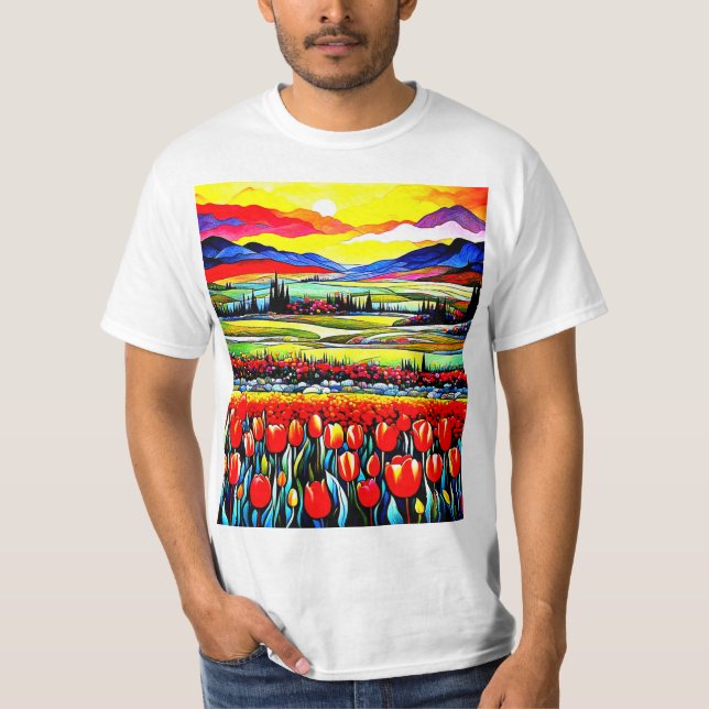 Tulip Fält 3 T Shirt (Framsida)