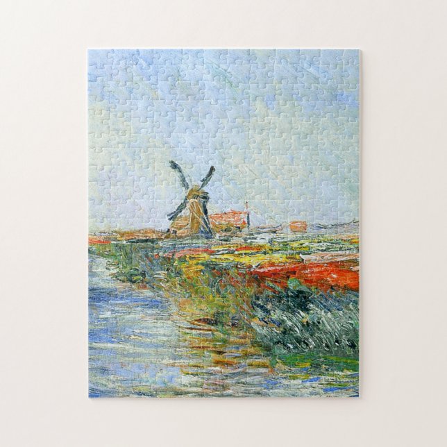 Tulip Fält i Holland Monet Fine Art Pussel (Vertikal)