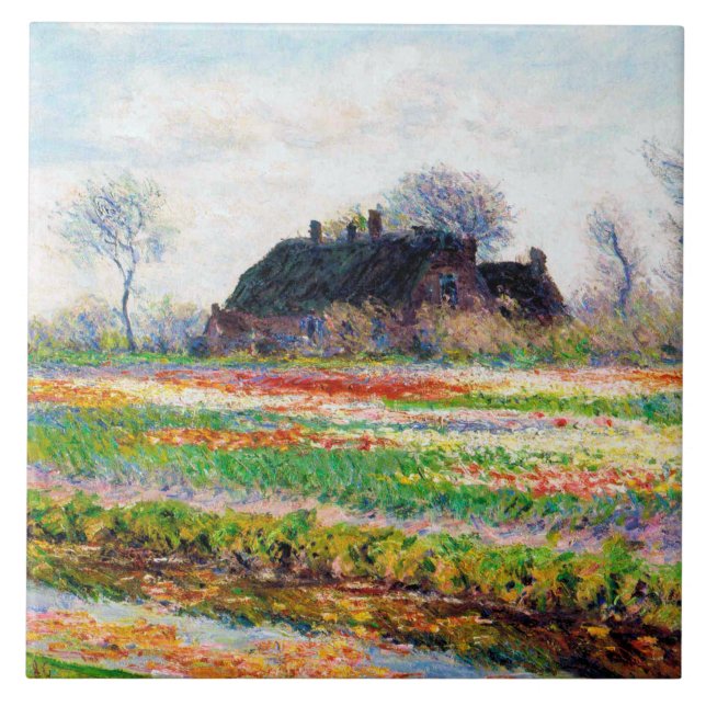 Tulip Fält i Nederländerna, Monet Kakelplatta (Framsidan)